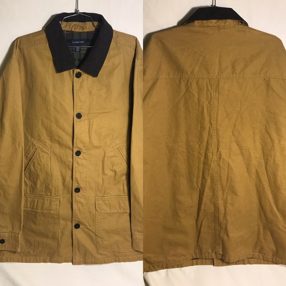 Lands End Mens Canvas Field Coat 